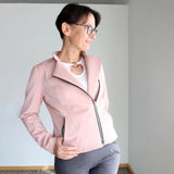 Schnittmuster Jacke BIKER-Lola aus Kunstleder/ Stretch mit optionaler Kapuze Gr. 34-54 - Sewando