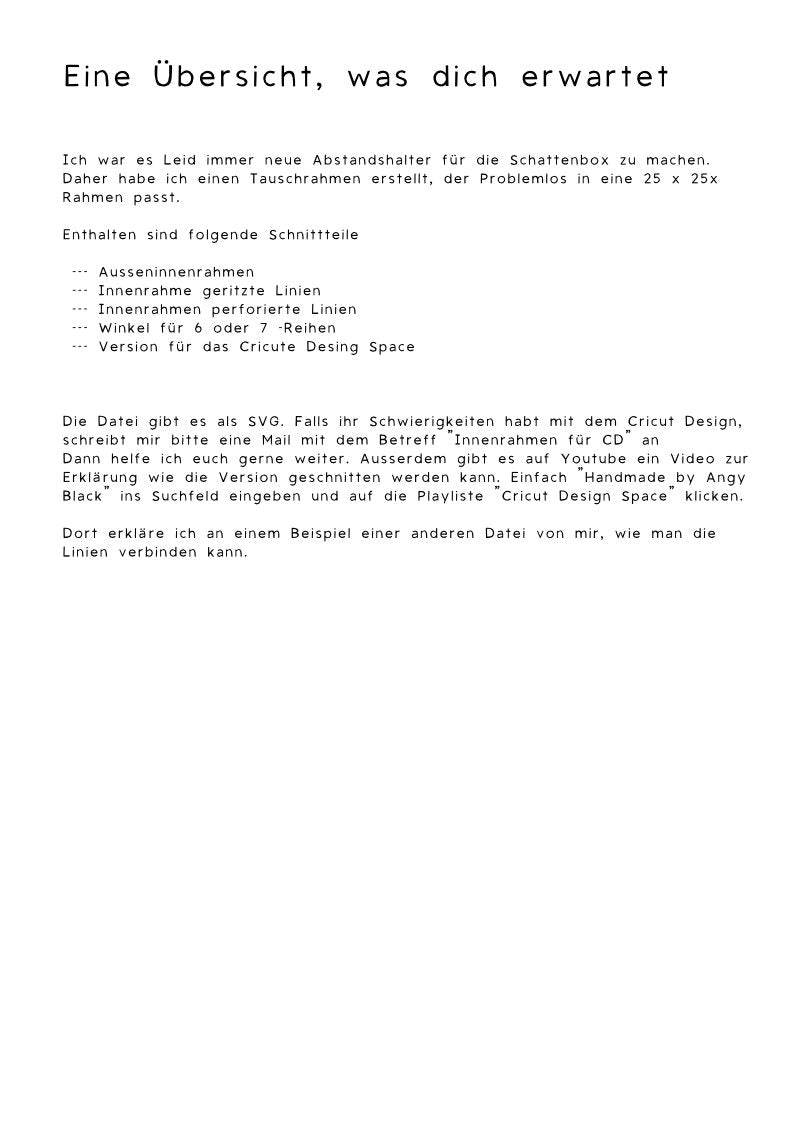 Schattenbox Innenrahmen-Tausch-System SVG Plotterdatei, BAsteln - Sewando