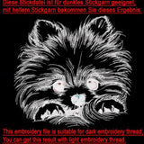 Stickdatei Pomeranian "Lou" - realistisch - FÜR HELLE STOFFE