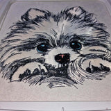 Stickdatei Pomeranian "Lou" - realistisch - FÜR HELLE STOFFE