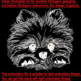 Stickdatei  - Weniger Stiche Pomeranian "Lou"  -realistisch - FÜR HELLE STOFFE