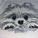 Stickdatei  - Weniger Stiche Pomeranian "Lou"  -realistisch - FÜR HELLE STOFFE