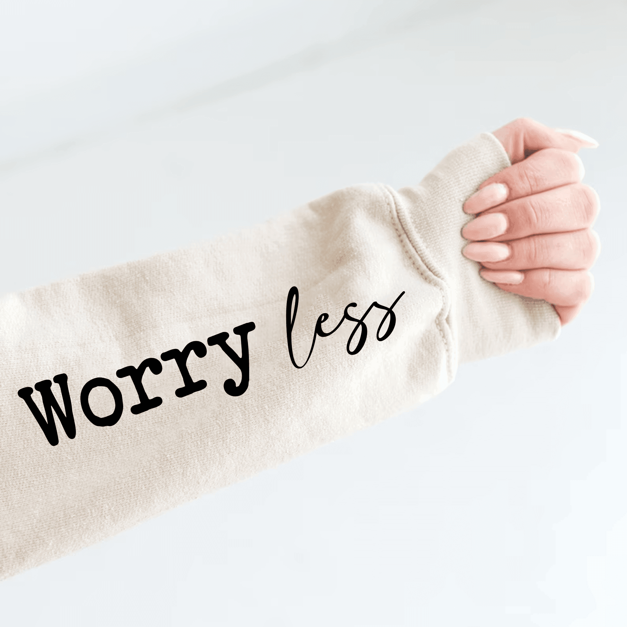 Plotterdatei Love more Worry less | Ärmeldesign SVG PNG | Statement Spruch | - Sewando