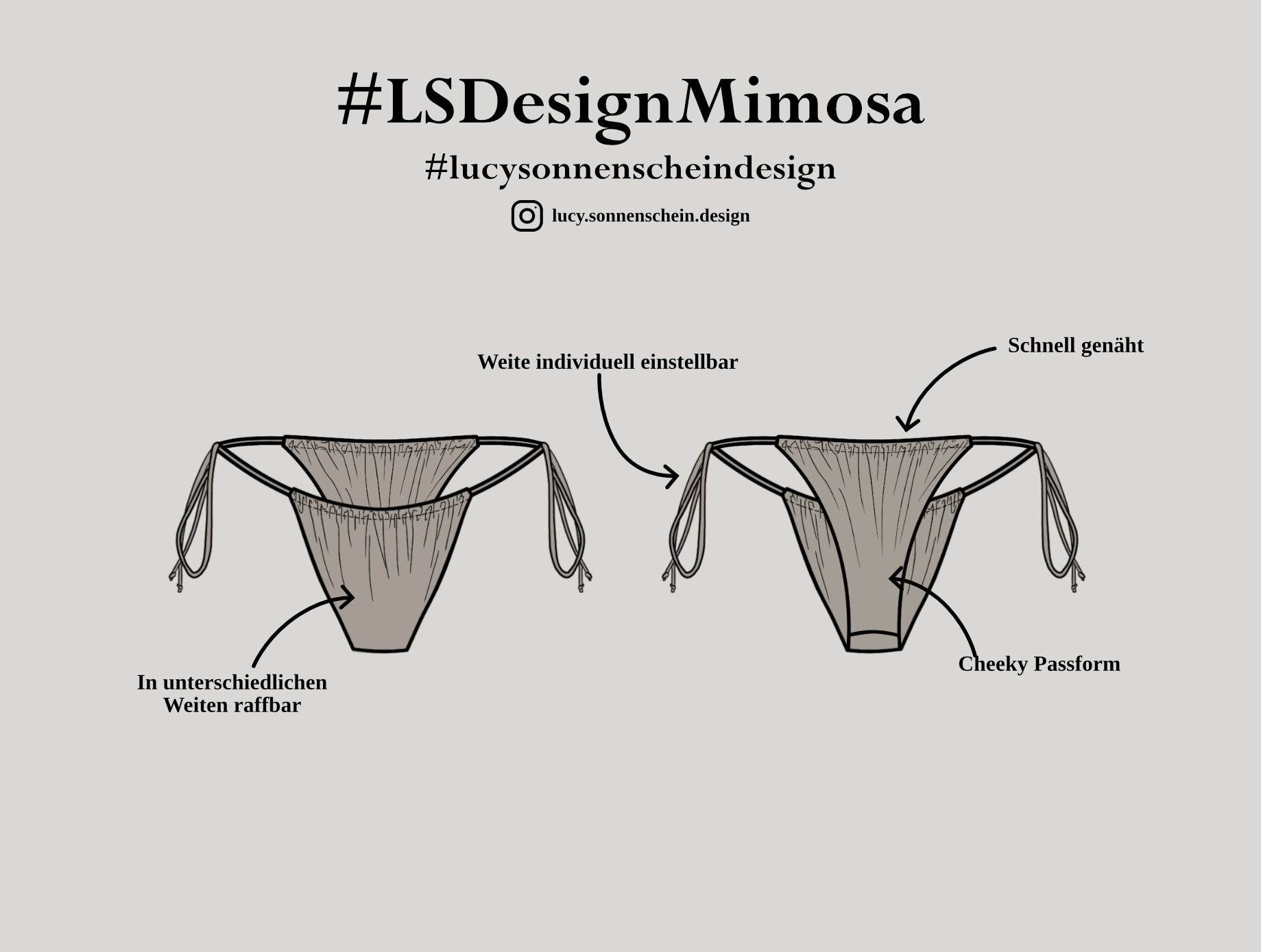 Bikini Set - Mimosa - Schnittmuster - Gr. XS-XL : - Sewando