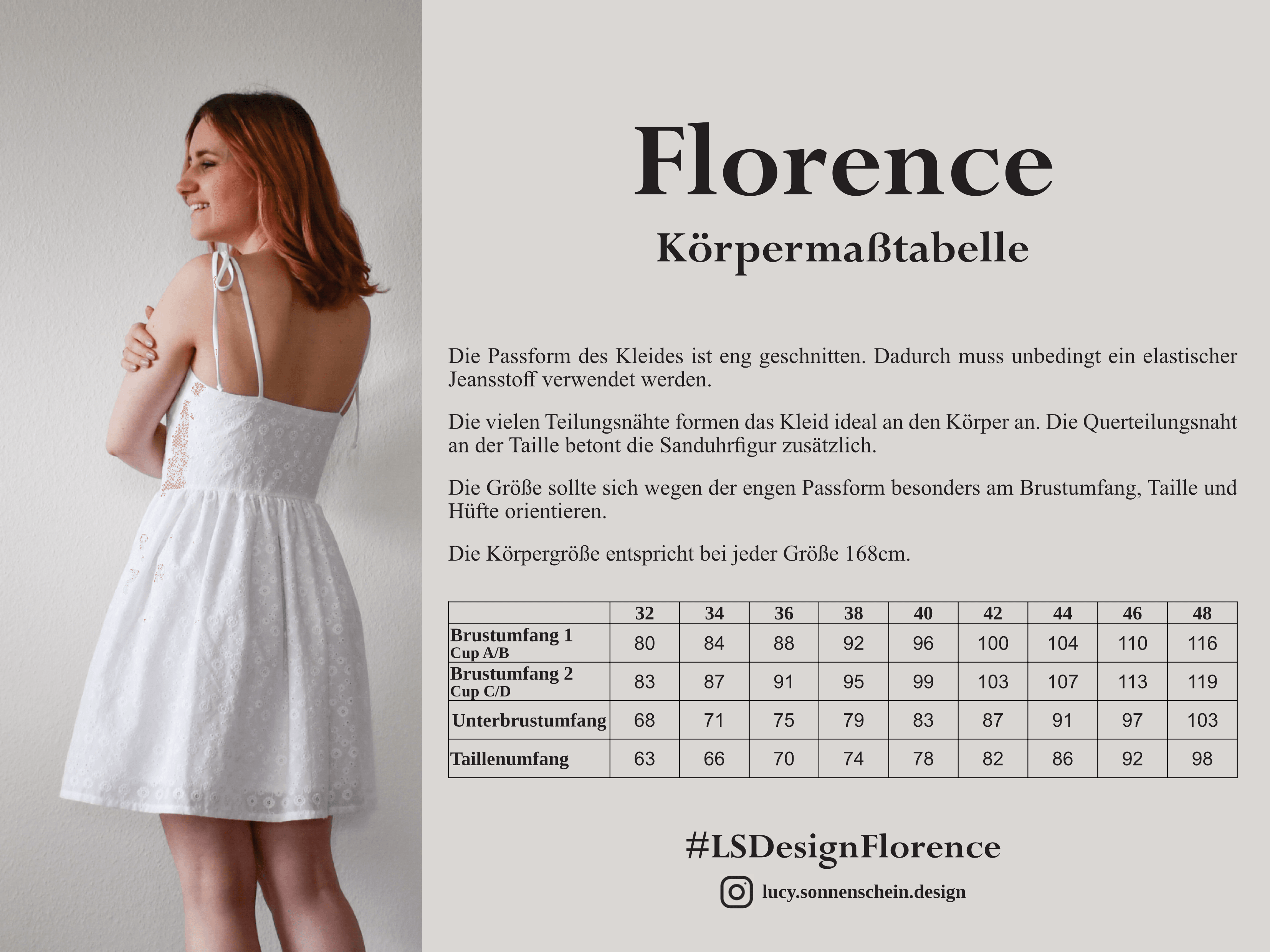 Sommerkleid /-top - Florence - Schnittmuster - Gr. 32-48 - Sewando