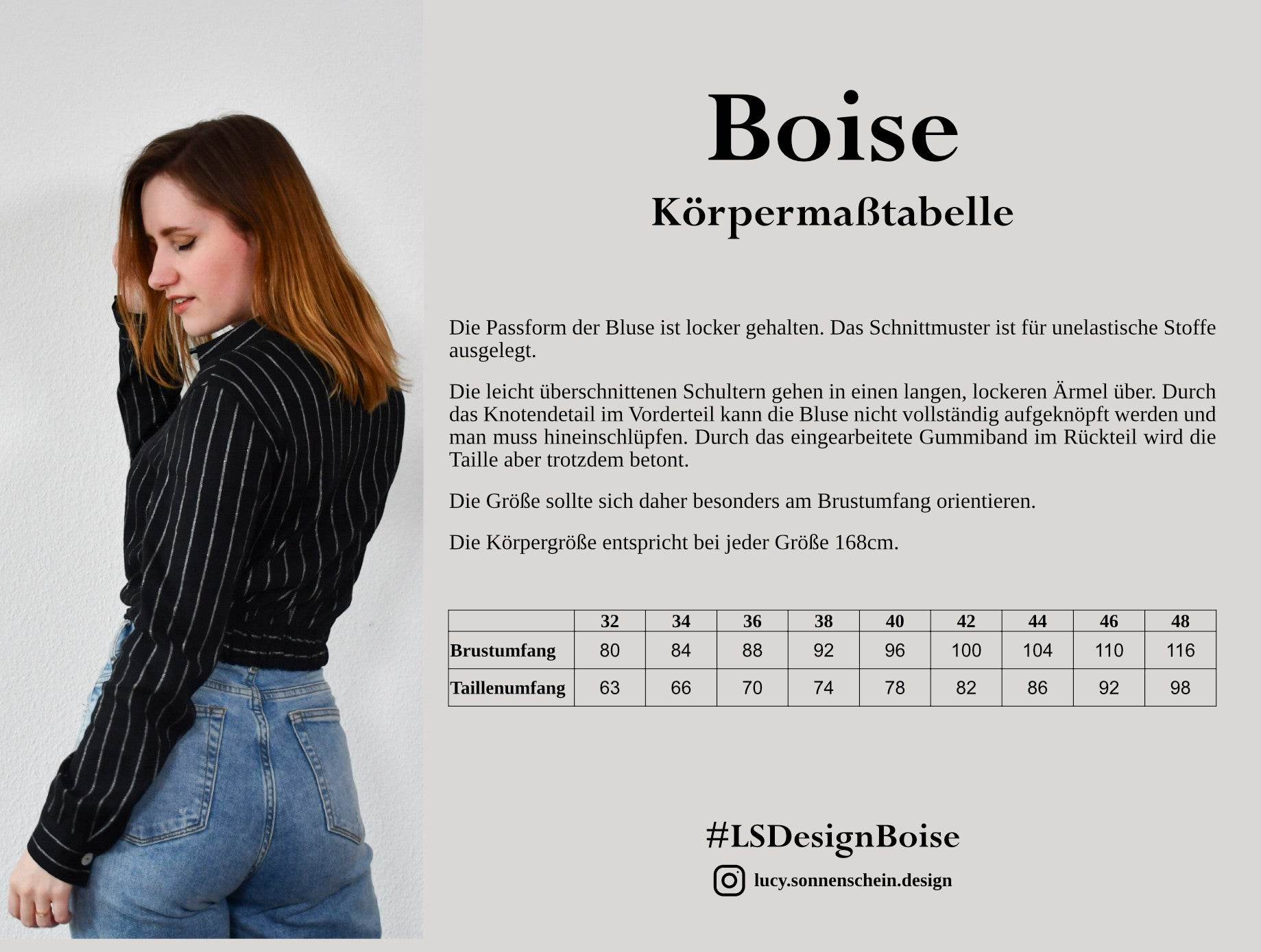 Bluse Wickeloptik - Boise - Schnittmuster - Gr. 32-48 - Sewando