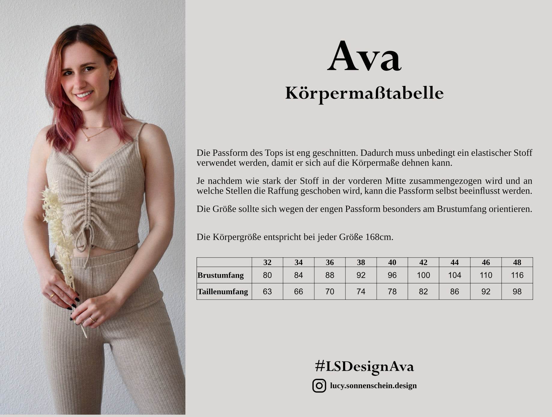 Top mit Raffung - Ava - Schnittmuster - Gr. 32-48 - Sewando
