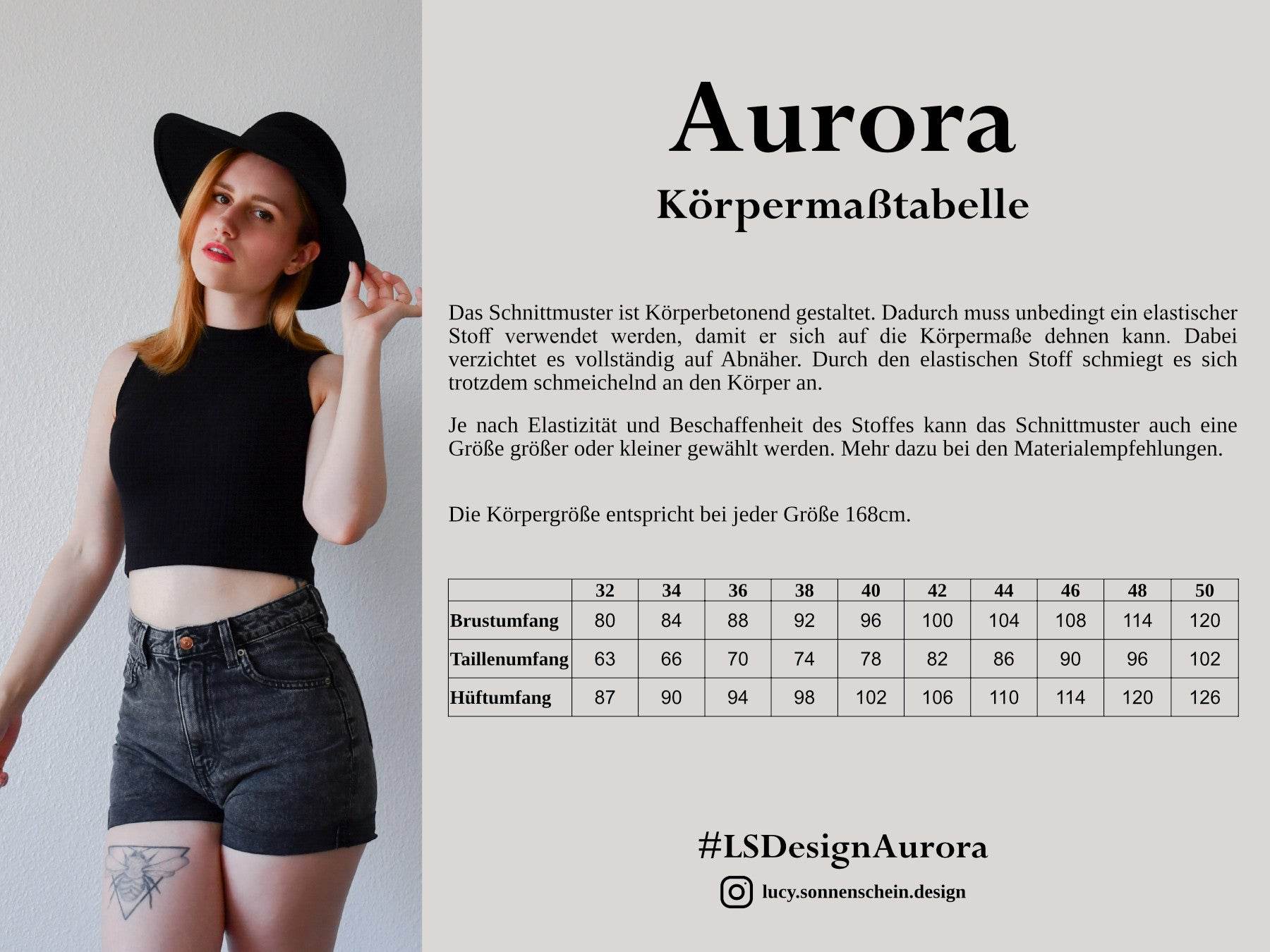 Top / Kleid - Aurora - Schnittmuster - Gr. 32-48 : - Sewando