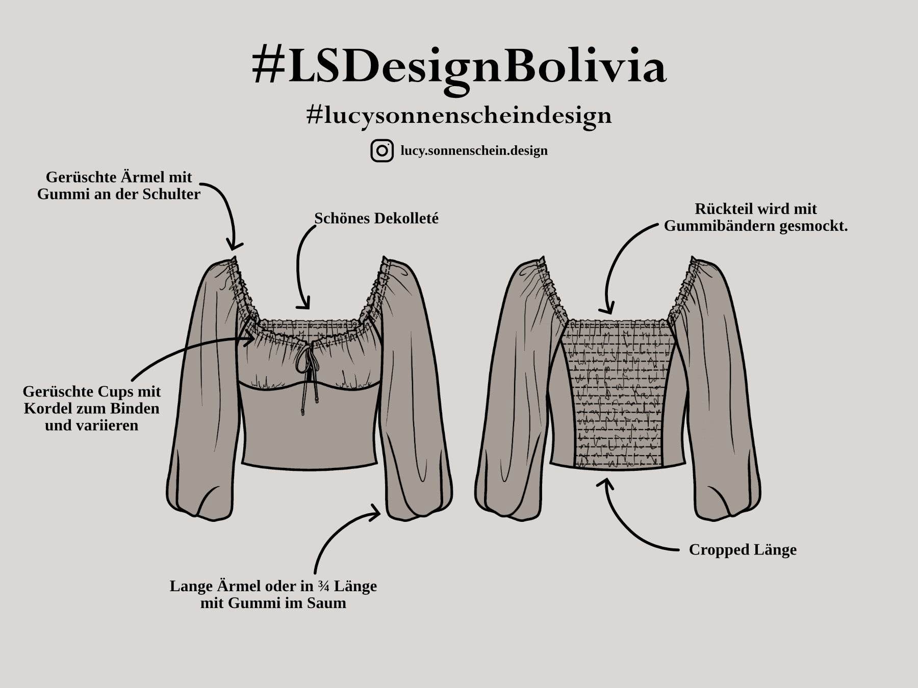 Bluse mit Rüschen - Bolivia - Schnittmuster - Gr. 32-48 - Sewando