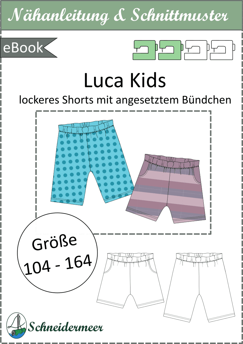 Luca Kids – Kinder-Shorts mit Bündchen & optionalen Taschen Gr. 104-164 - Sewando