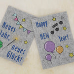 Stickdatei Set ITH Grußkarten Silvester Silvesterparty Gnom Happy New Year - Sewando