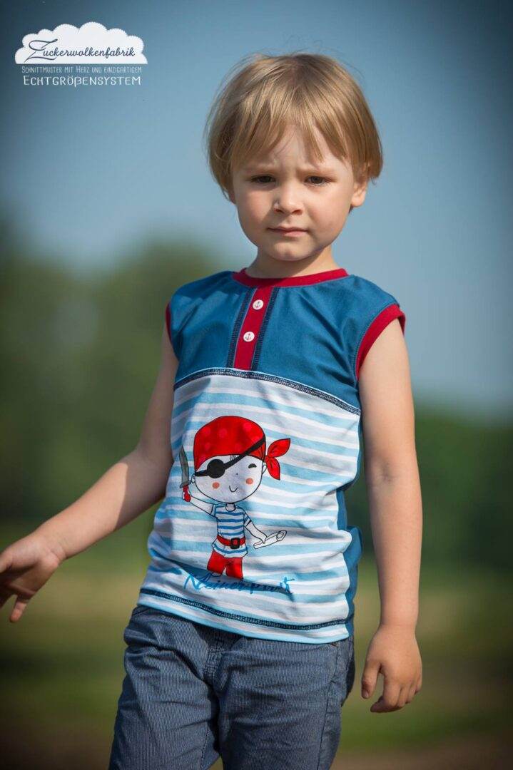 Sommer-Outfitset Gr. 110-140 Bermuda (3 Längen) & wandelbares Top/ Shirt / 2 Schnittmuster - Sewando