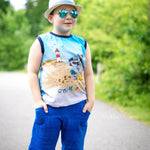 Sommer Outfitset Gr. 74 -104 Bermuda (3 Längen) & wandelbares Top/ Shirt / 2 Schnittmuster - Sewando