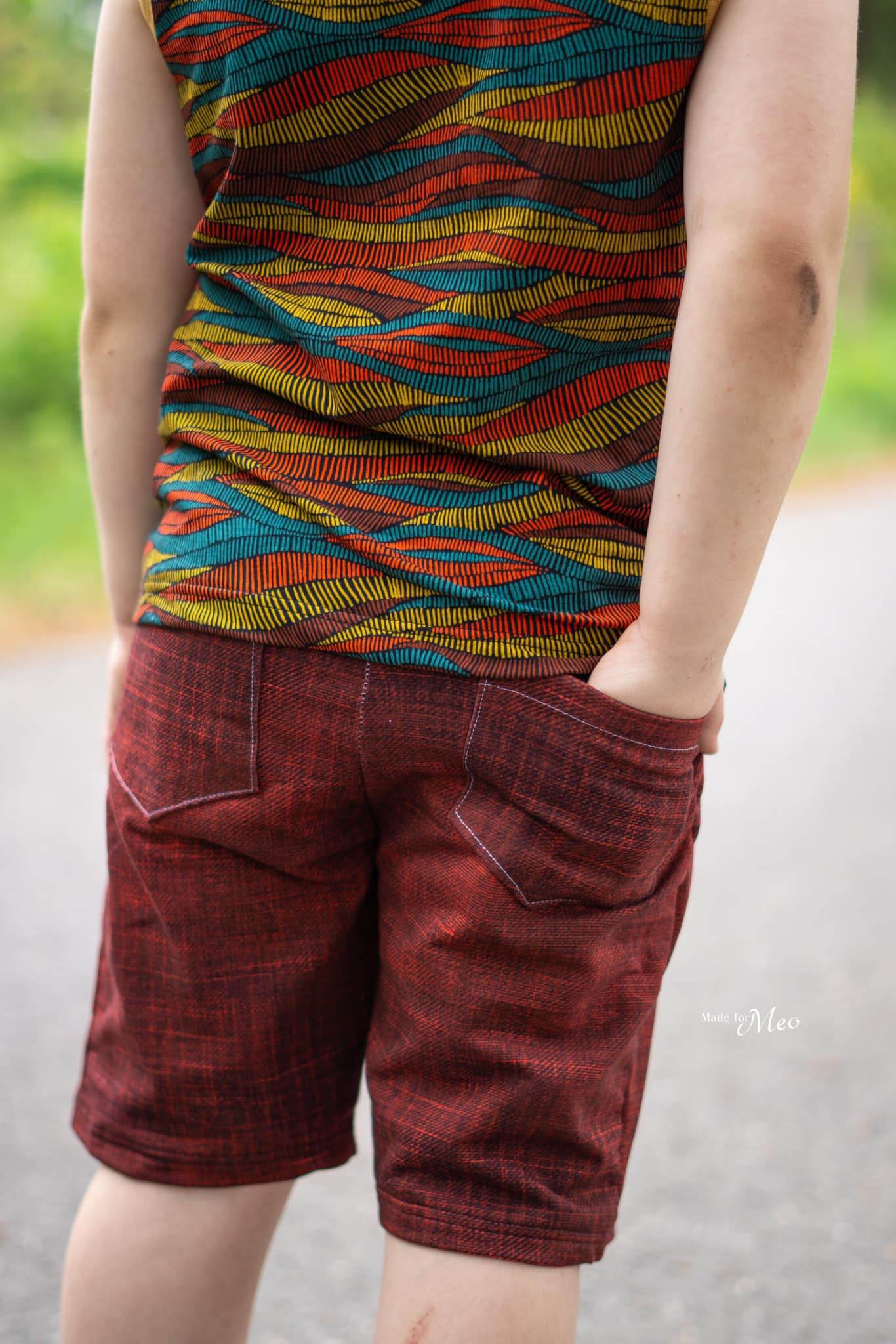 Sommer Outfitset Gr. 74 -104 Bermuda (3 Längen) & wandelbares Top/ Shirt / 2 Schnittmuster - Sewando