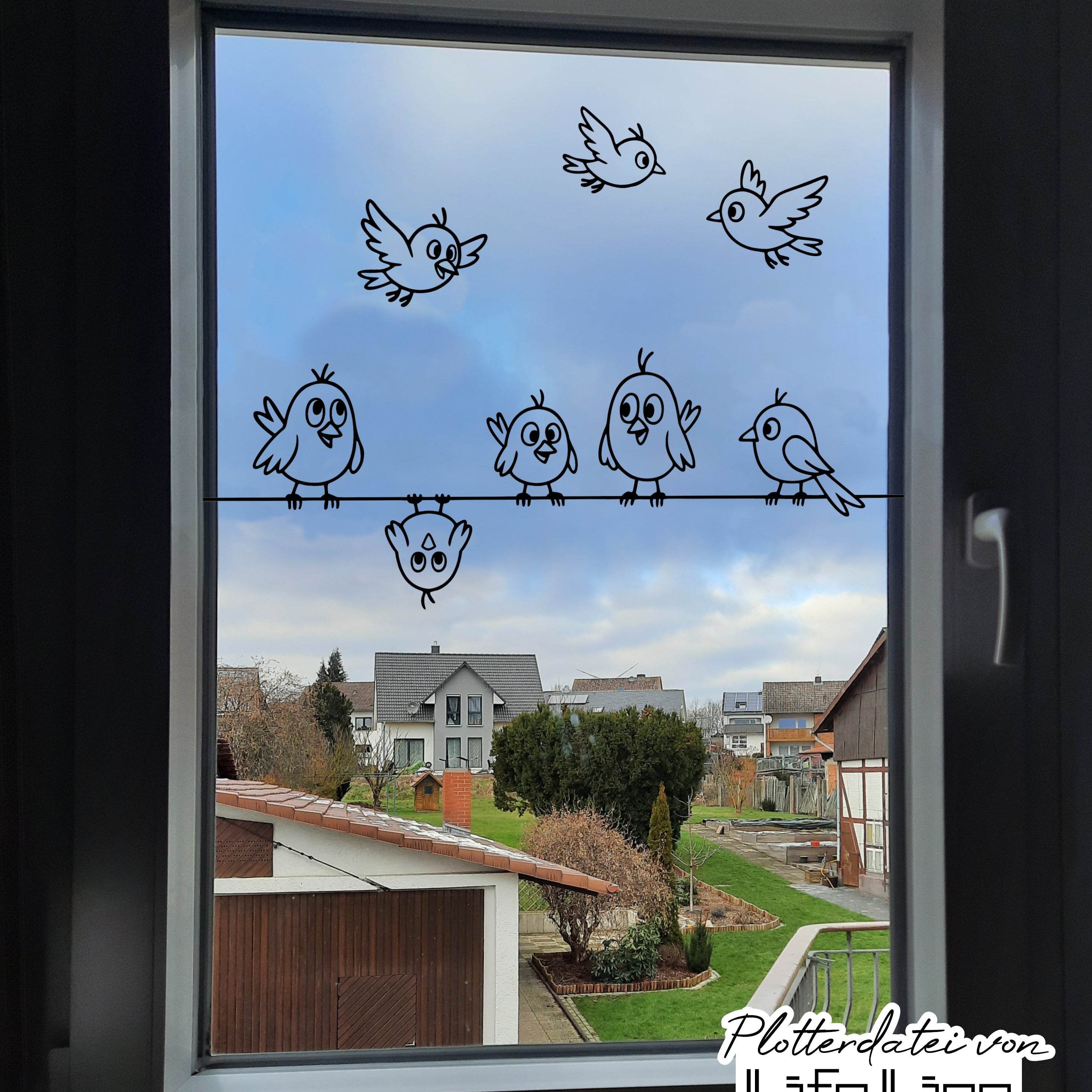 Plotterdatei LUSTIGE VÖGEL svg + dxf - Sewando