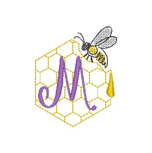 Stickdatei - Bienen-Monogramme A-Z - Sewando