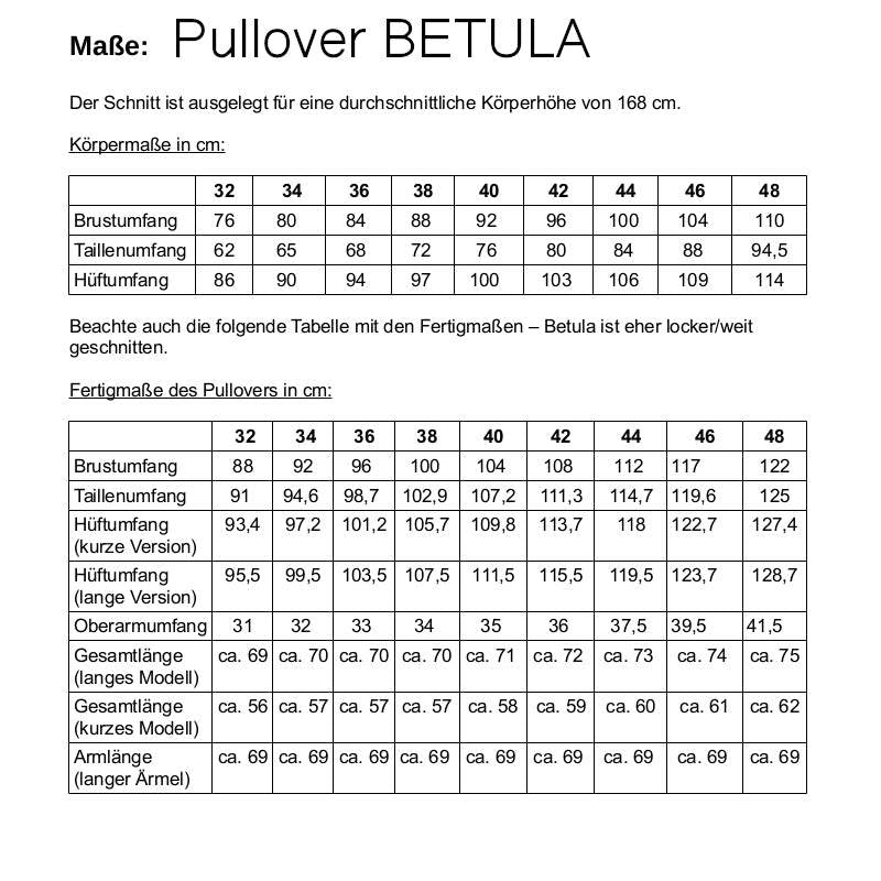 Schnittmuster Kombi-Pack PULLOVER BETULA + CARDIGAN PICEA Gr. 32-48 - Sewando
