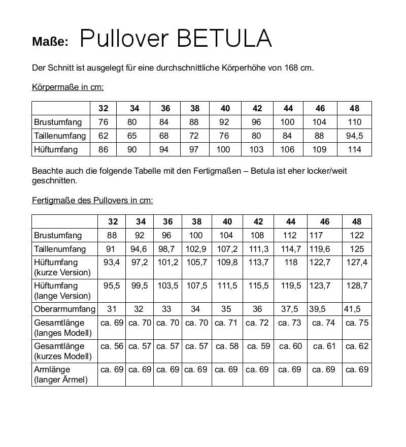 Schnittmuster Kombi-Pack PULLOVER BETULA + CARDIGAN PICEA Gr. 32-48 - Sewando