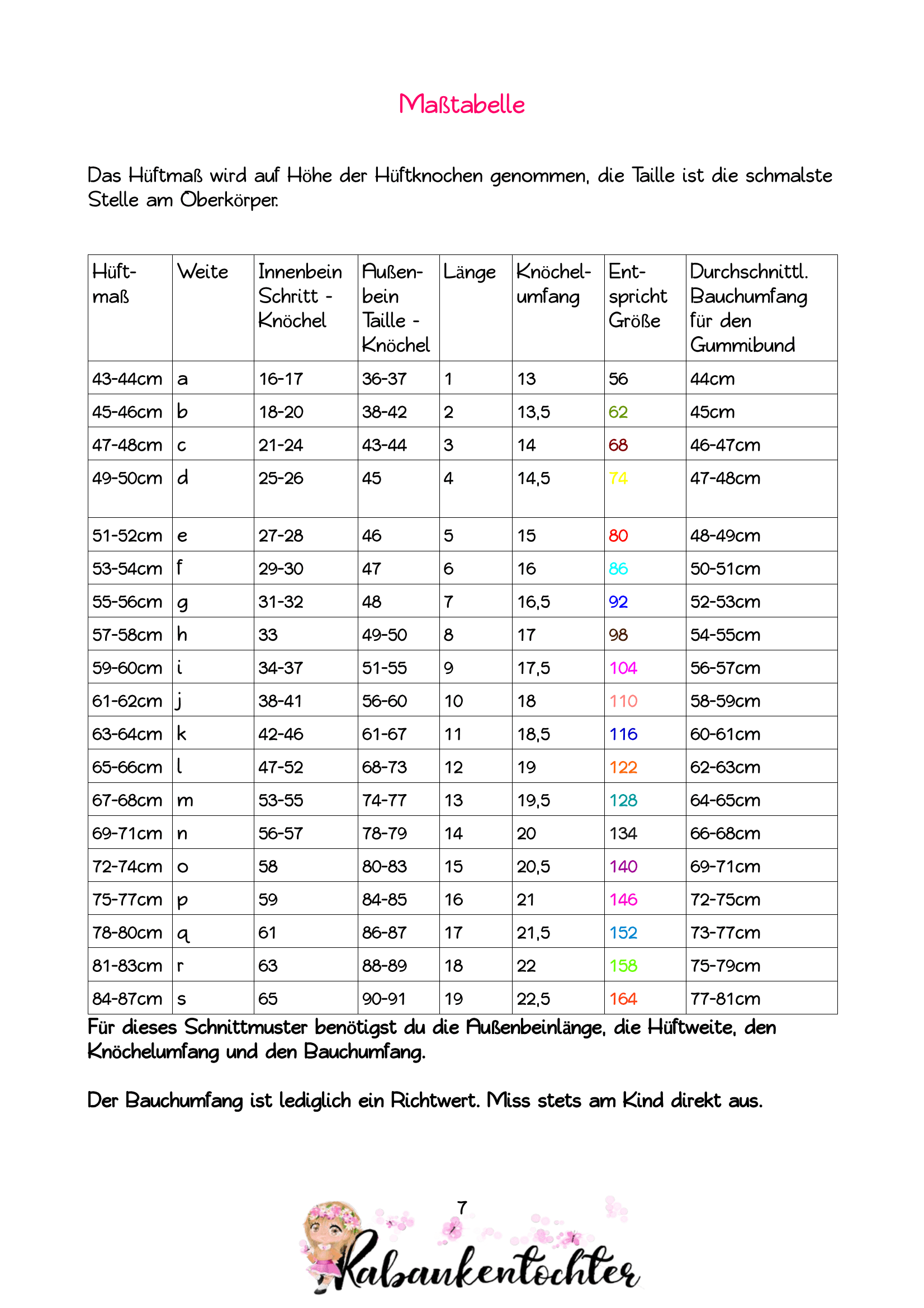 Schnittmuster Leggins Sahnestück Größe 56-164 - Sewando