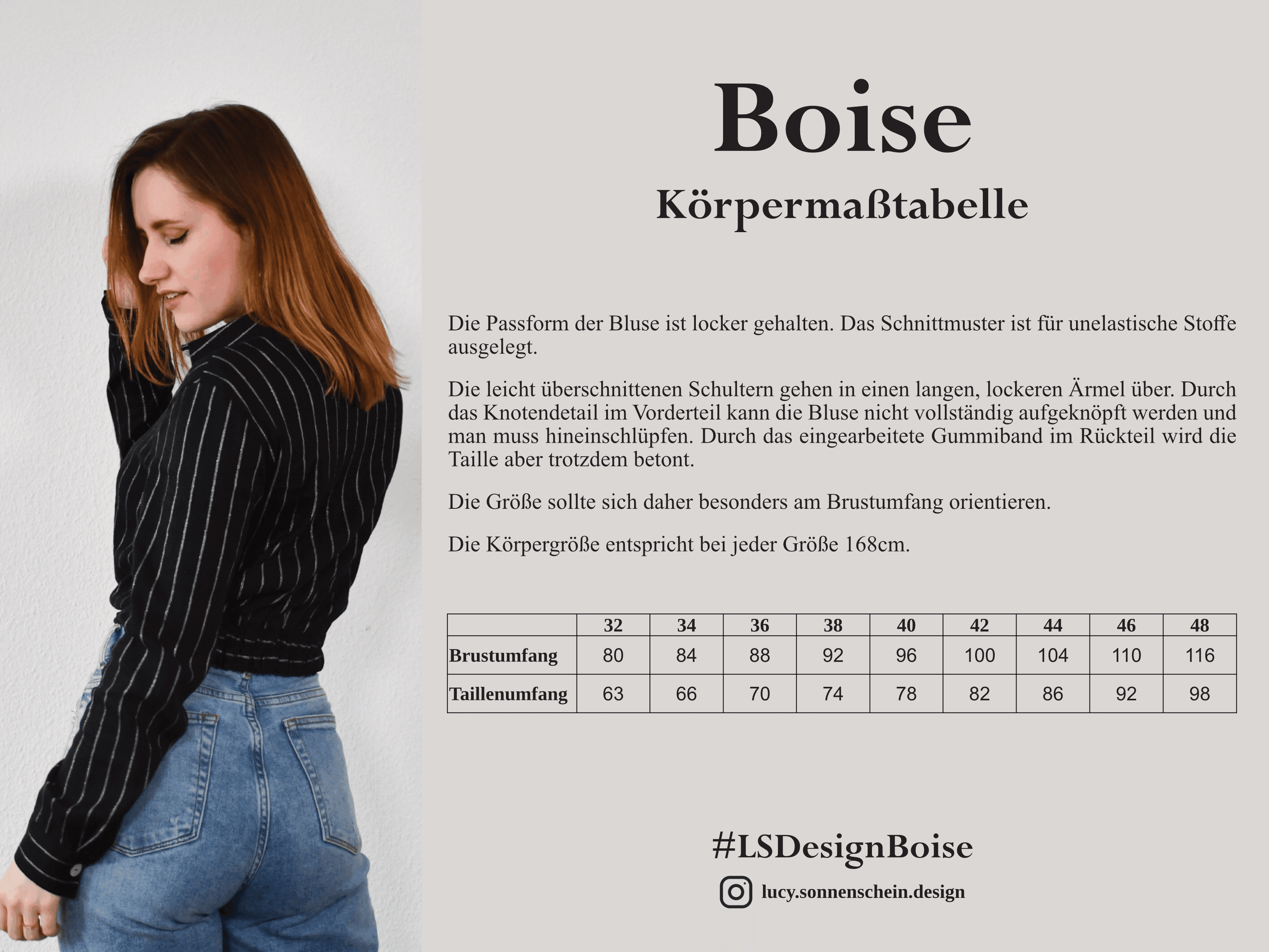 Bluse Wickeloptik - Boise - Schnittmuster - Gr. 32-48 - Sewando