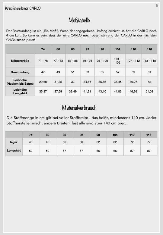 Longshirt, Langarmshirt, KK CARLO, Schnittmuster & Nähanleitung, Gr. 74-116 - Sewando