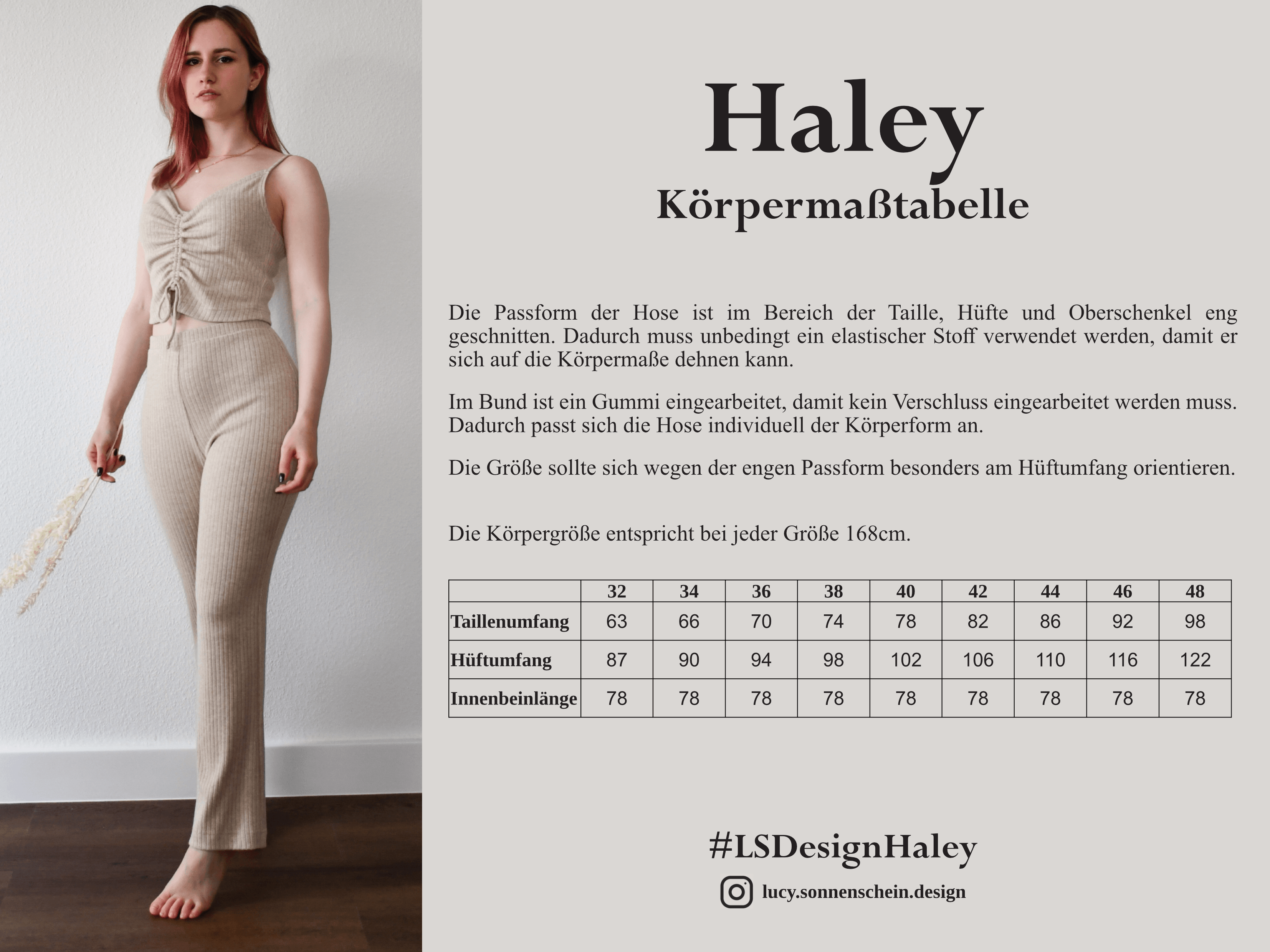 Hose Loungewear - Haley - Schnittmuster - Gr. 32-48 - Sewando