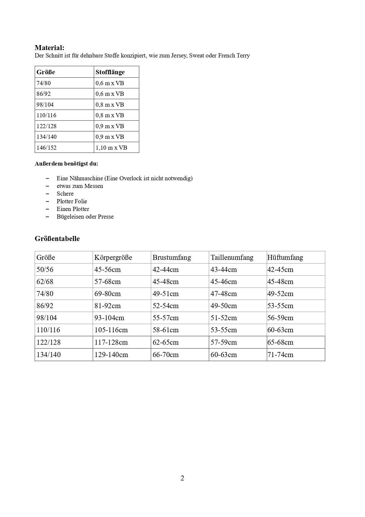 Schnittmuster Emmas Monsterhoodie Größe 74/80 – 146/152 - Sewando