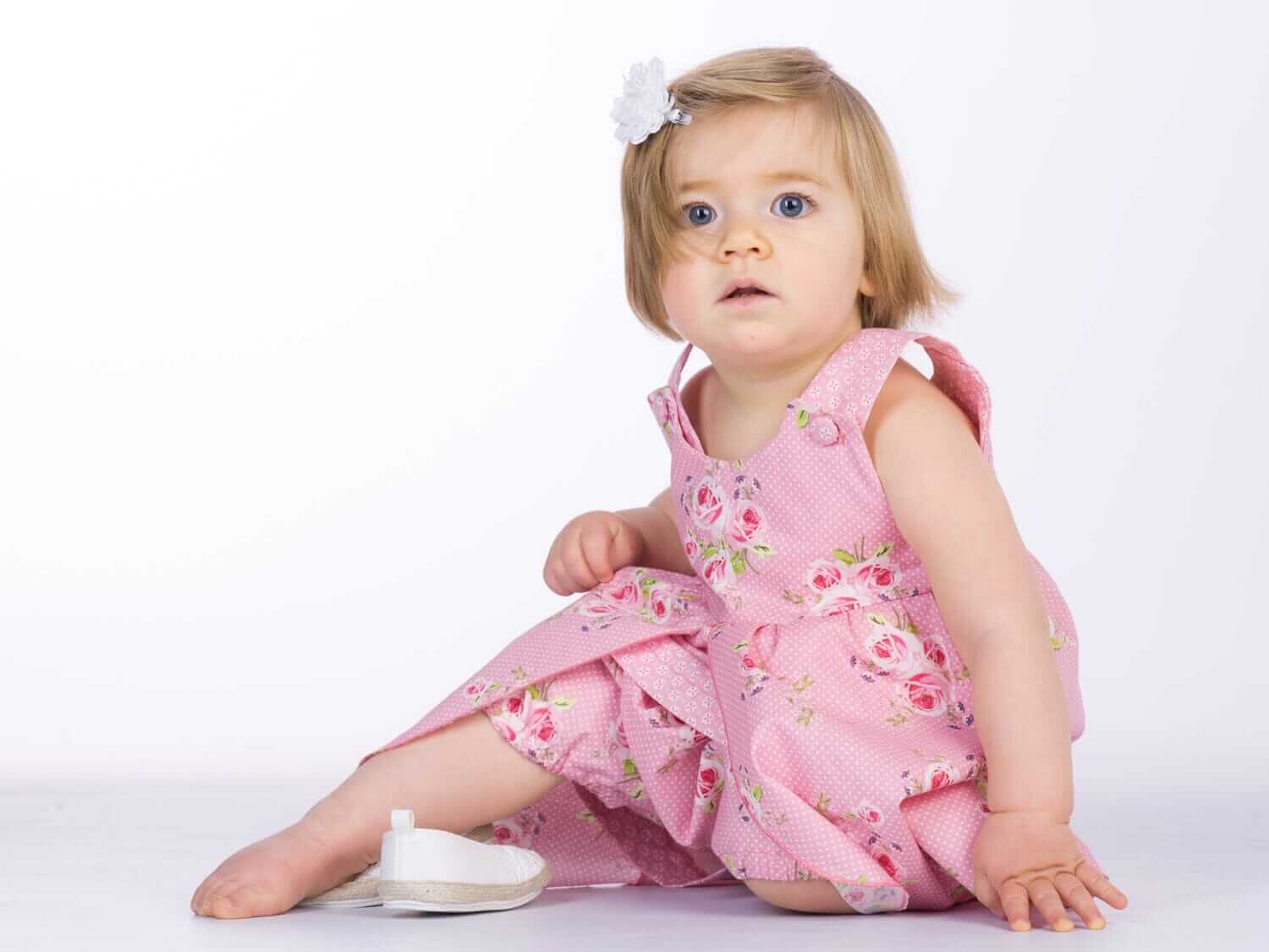 Schnittmuster Download – Mädchen Pinafore Kleid – Digitales PDF-Format – Komplette Anleitung – Rüschen-Design – Gefüttertes Oberteil – Baby- & Kleinkindgrößen – Einfacher Projektleitfaden – Druckbares Format – Mehrere Größen enthalten