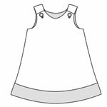Schnittmuster Mädchenkleid STEFFI für sommerliches Babykleid in Gr. 74 - 152, Illustration des Kleides.
