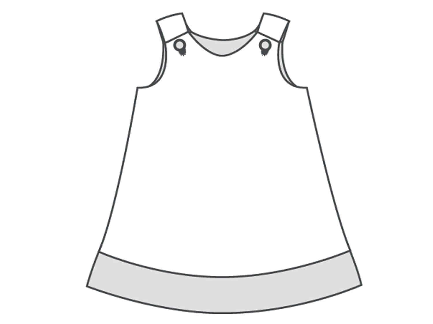 Schnittmuster Mädchenkleid STEFFI für sommerliches Babykleid in Gr. 74 - 152, Illustration des Kleides.