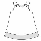 Schnittmuster Mädchenkleid STEFFI für sommerliches Babykleid in Gr. 74 - 152, Illustration des Kleides.