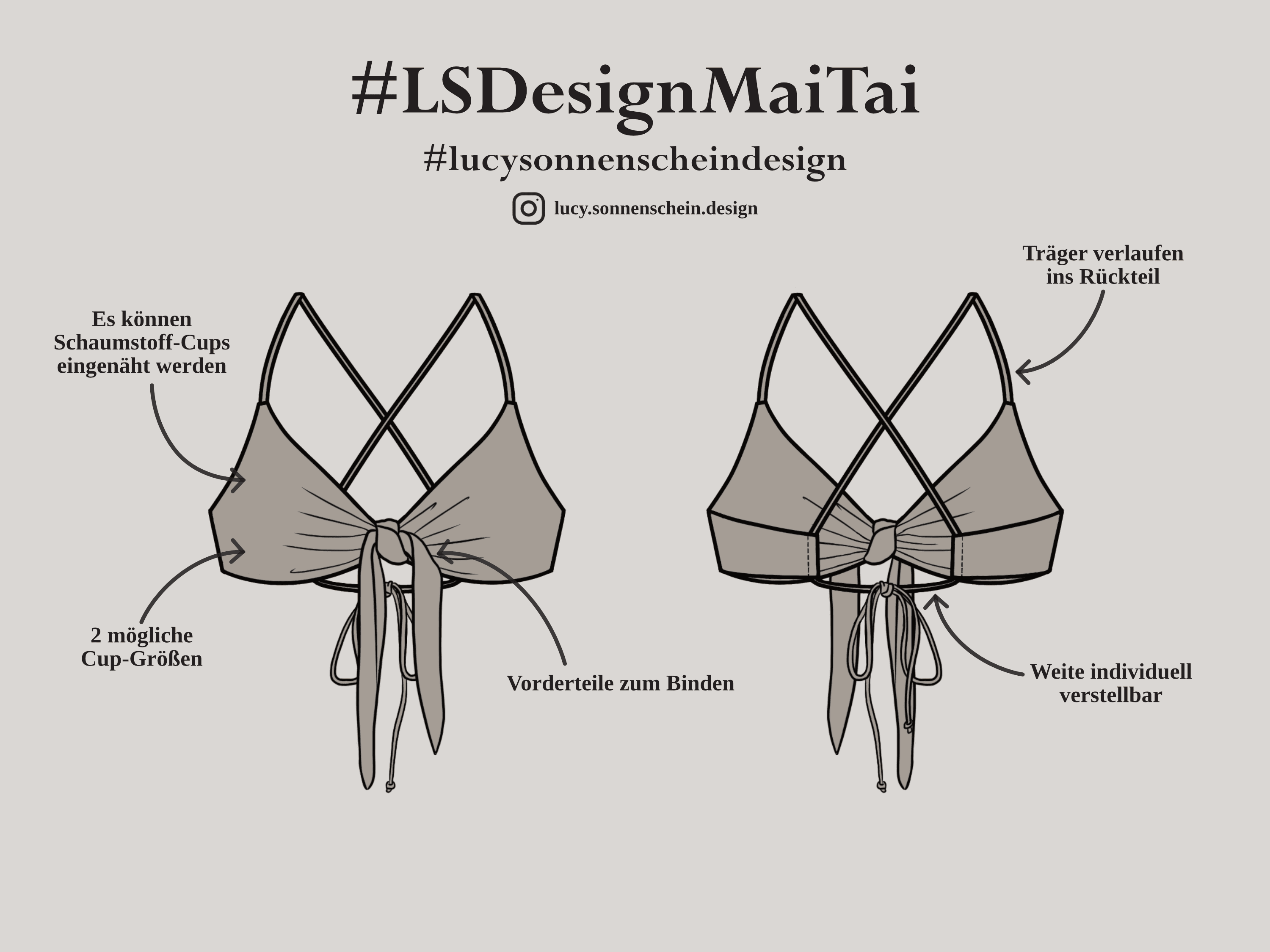 Bikini Top - Mai Tai - Schnittmuster - Gr. XS-XL : - Sewando