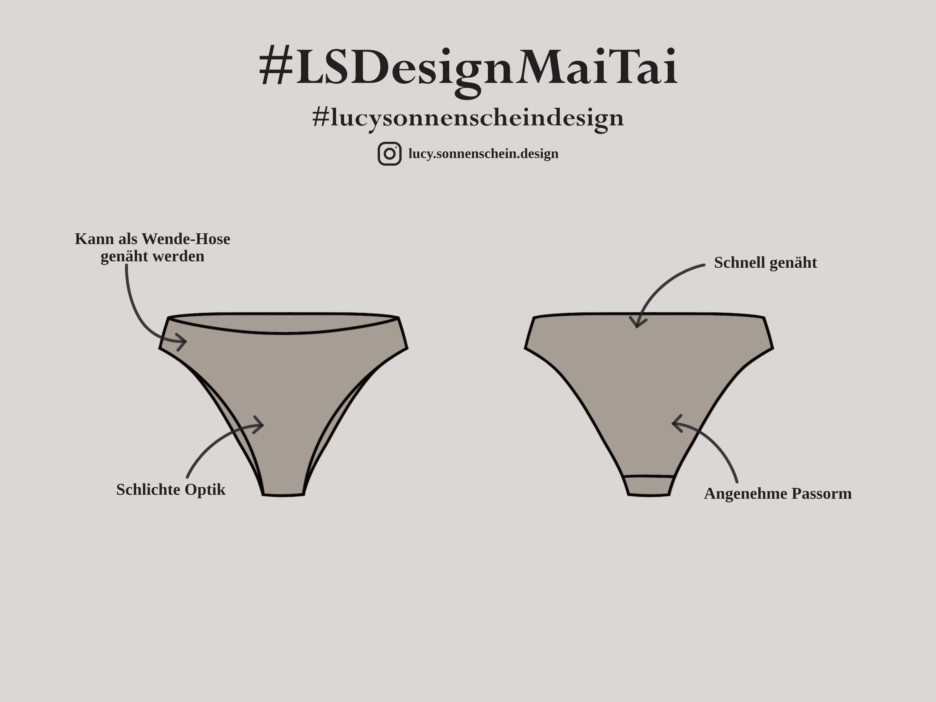 Bikini Hose - Mai Tai - Schnittmuster - Gr. XS-XL : - Sewando