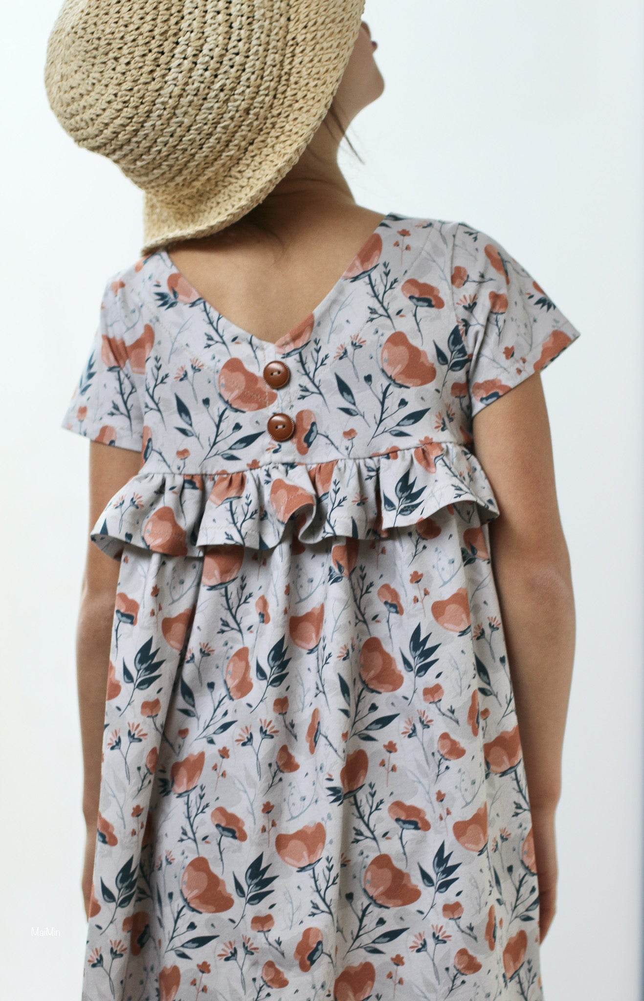 Schnittmuster Rüschenkleid Wini Maxi Gr. 104-146 - Sewando