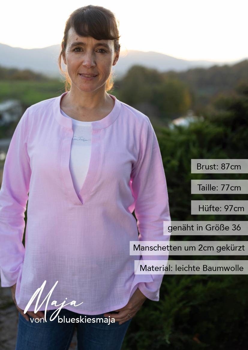 Schnittmuster Bluse Leonie Gr. 34–50 – PDF A4, A0 inkl. Anleitung - Sewando