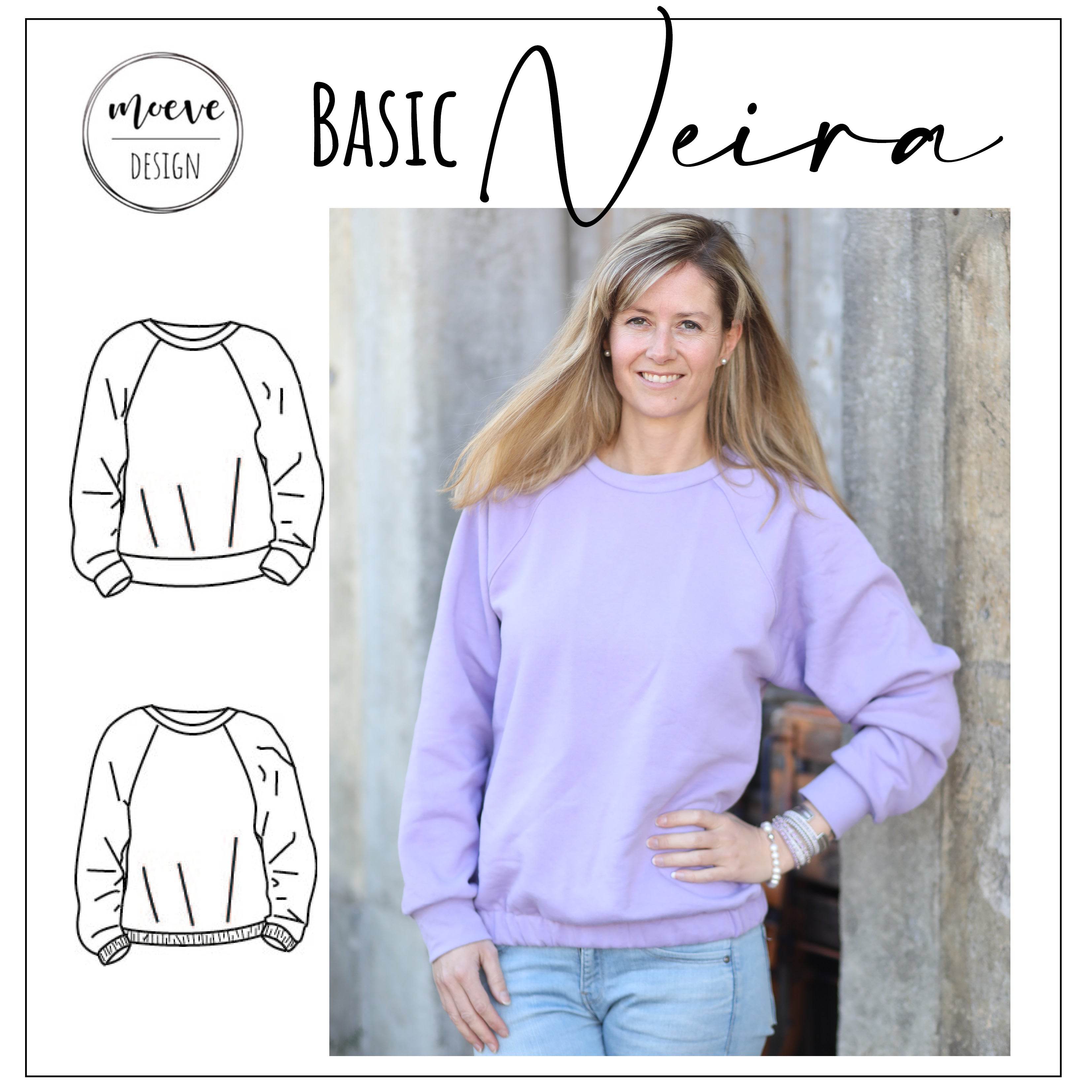 Schnittmuster Sweater Basic Neira Gr. 32 - 52 - Sewando