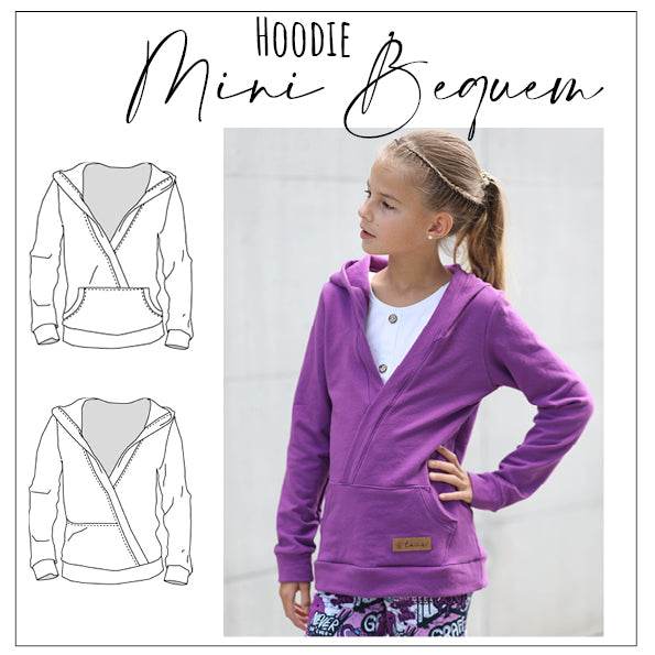 Schnittmuster Mini Hoodie bequem Gr. 104 - 164 - Sewando