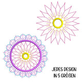 Stickdatei Set 8 Mandalas in jeweils 5 Größen - Sewando