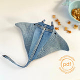 Topflappen nähen mit alten Jeans, Mantarochen Upcycling Schnittmuster