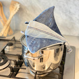 Topflappen nähen mit alten Jeans, Mantarochen Upcycling Schnittmuster