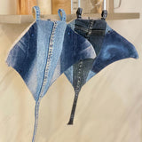 Topflappen nähen mit alten Jeans, Mantarochen Upcycling Schnittmuster