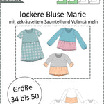 Marie – Boho Bluse & Kleid mit Saumrüsche Gr. 34-50 / BU 80-116 - Sewando