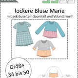 Marie – Boho Bluse & Kleid mit Saumrüsche Gr. 34-50 / BU 80-116 - Sewando