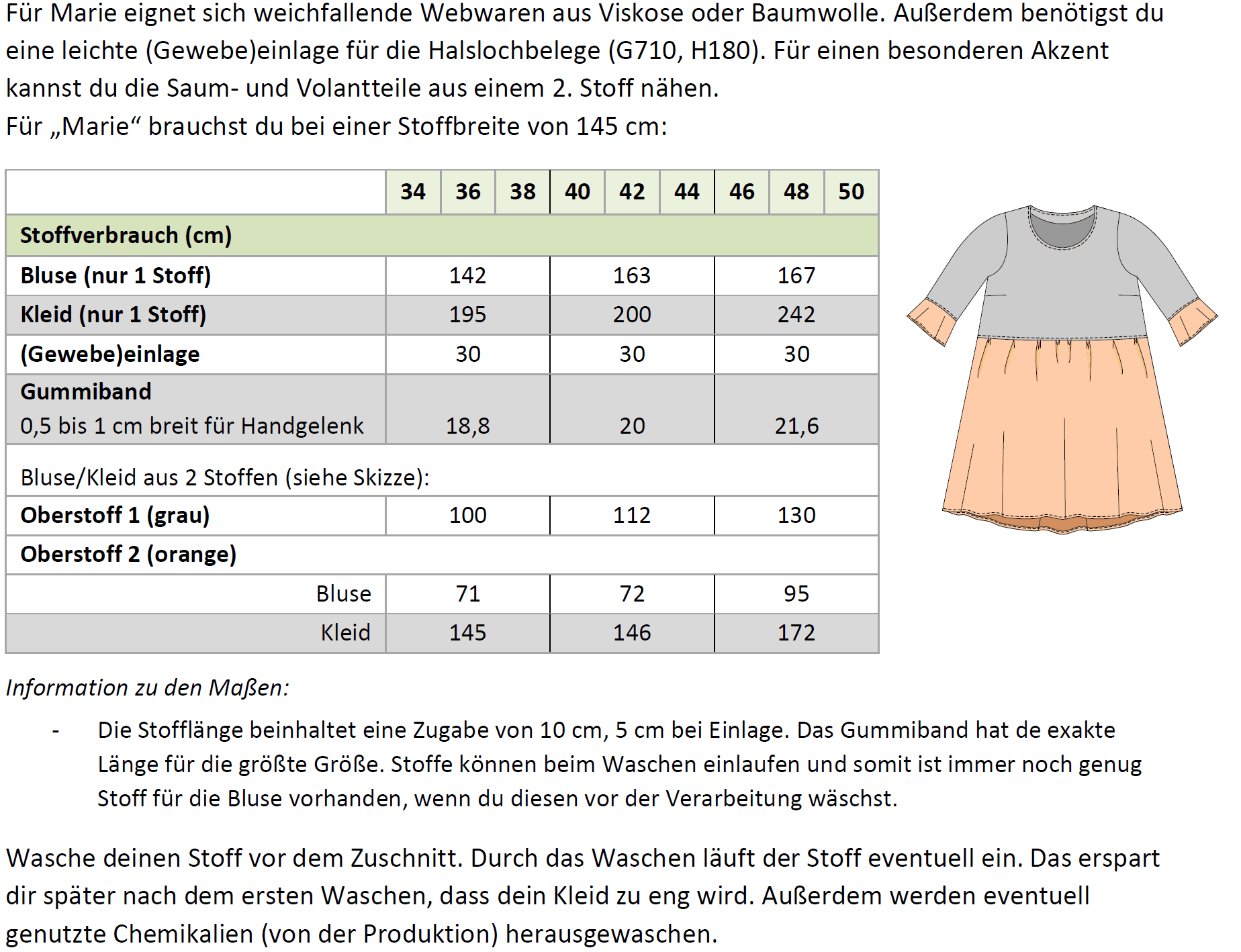 Marie – Boho Bluse & Kleid mit Saumrüsche Gr. 34-50 / BU 80-116 - Sewando