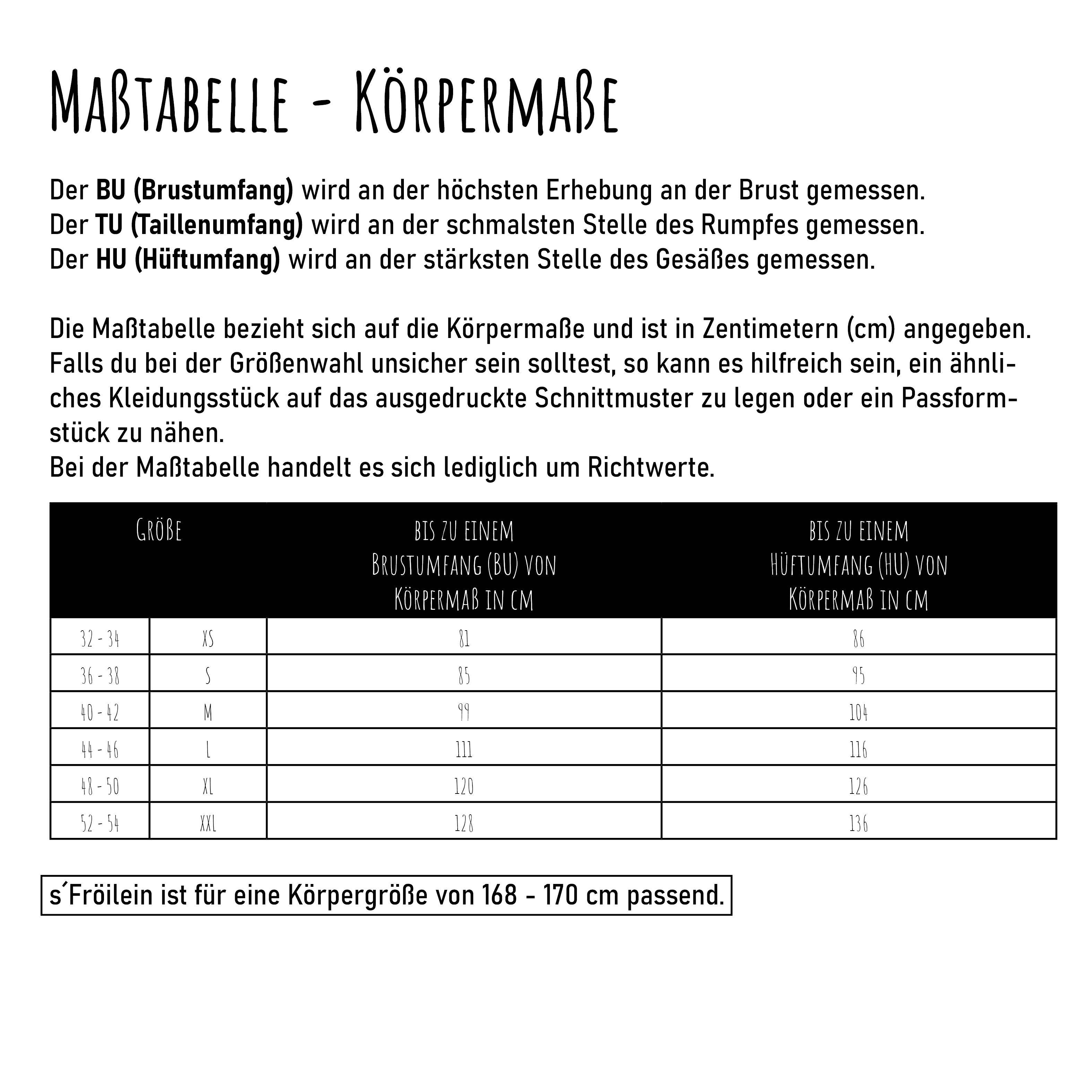 Schnittmuster Shirt und Kleid s'Fröilein - Gr. XS - XXL - Sewando