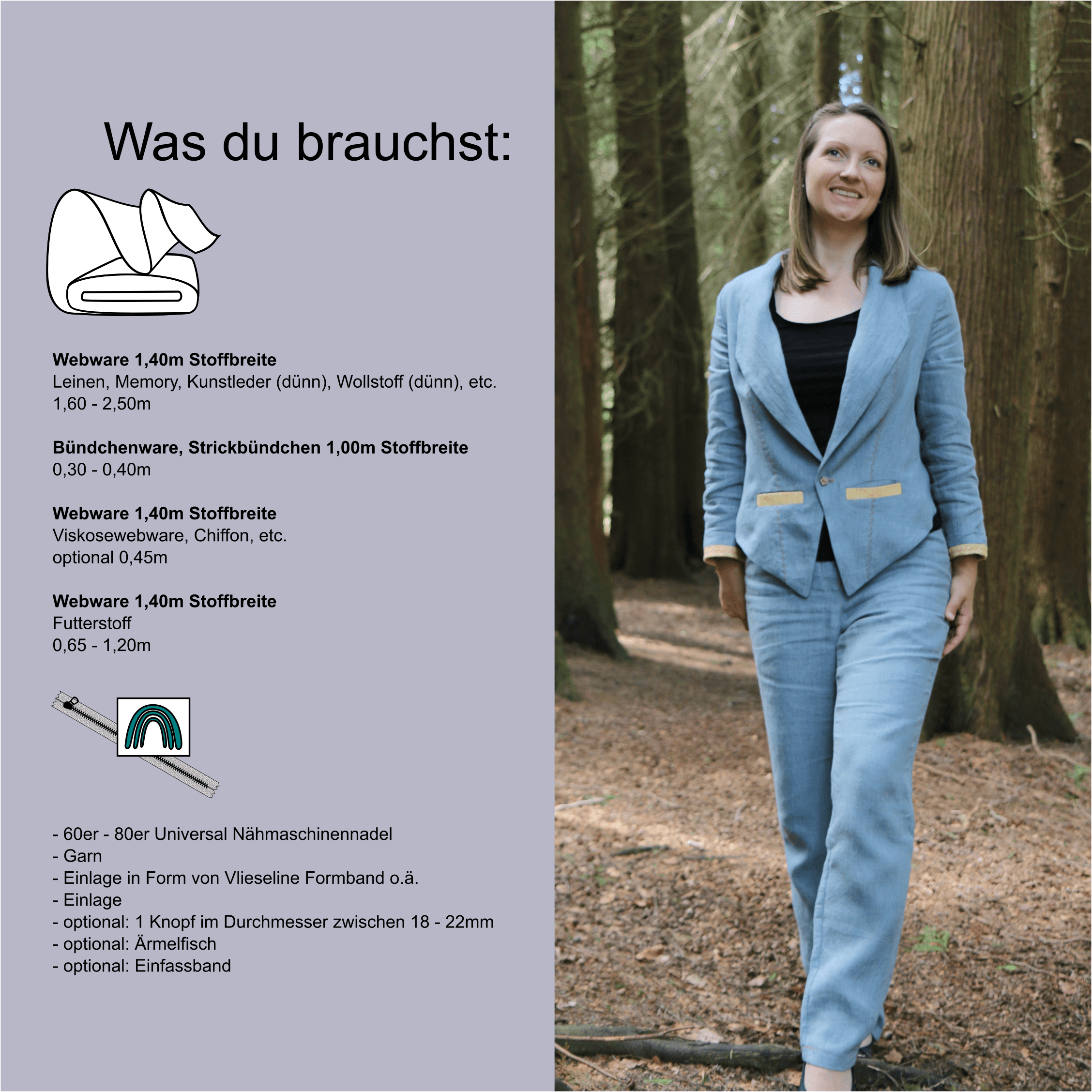 Schnittmuster Blazer „Draussen bei Nacht“ Damen Gr. 32 - 56 - Sewando