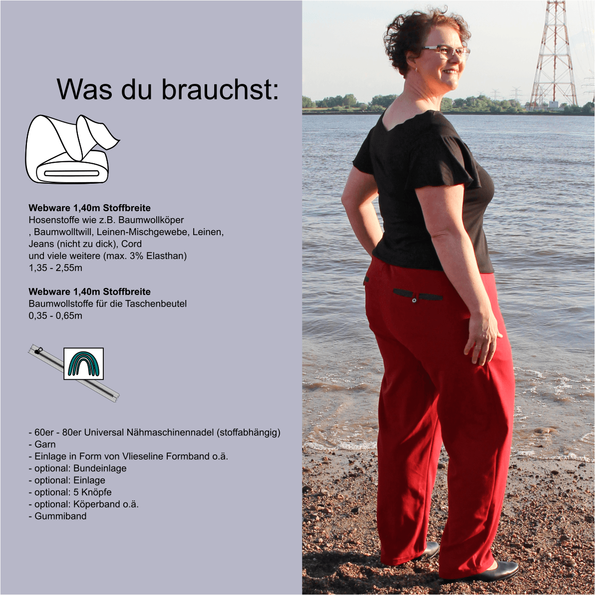 Schnittmuster Hose „Zimmer mit Meerblick“ Damen Gr. 32 - 62 - Sewando