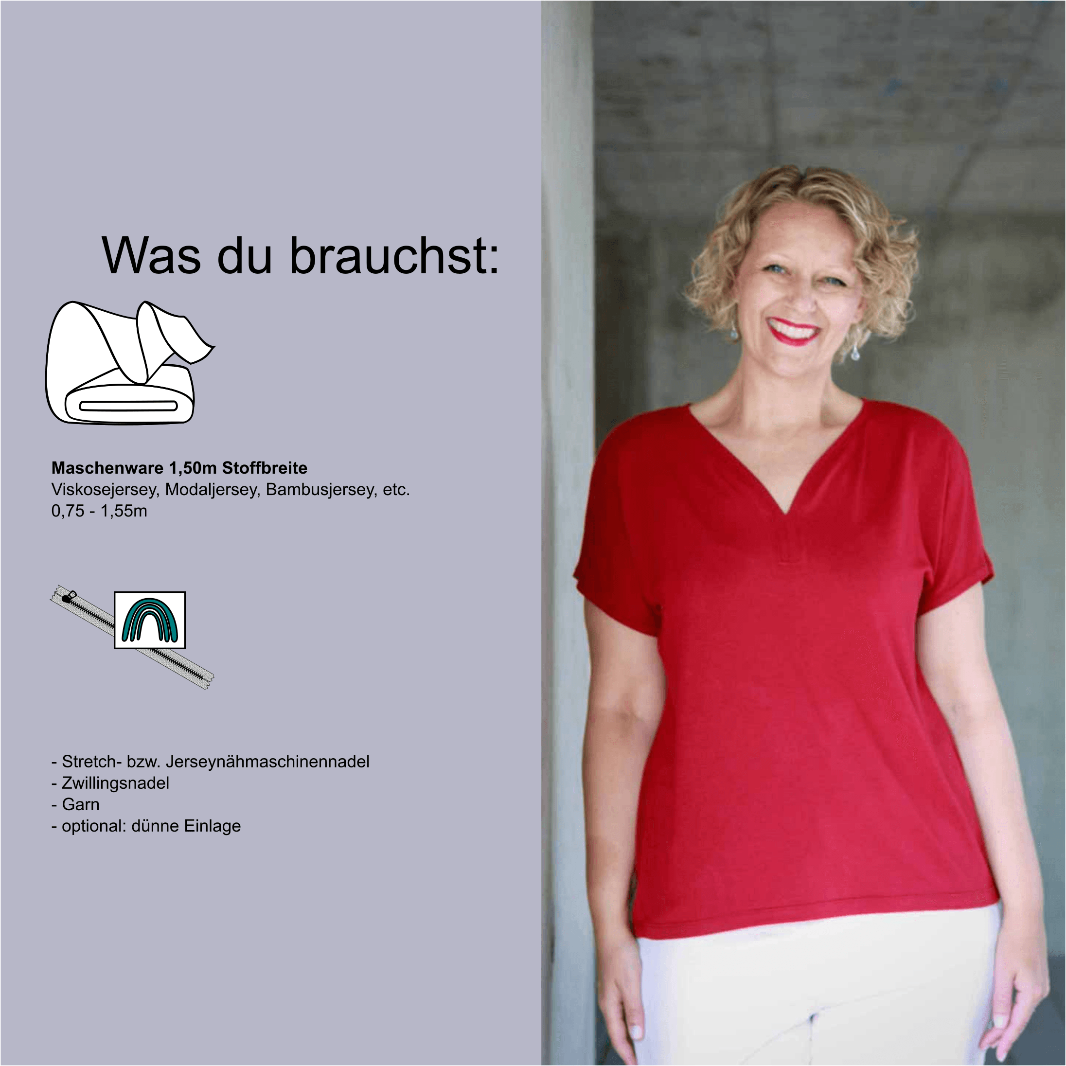 Schnittmuster Shirt „Locker und leicht“ Damen Gr. 32 - 62 - Sewando