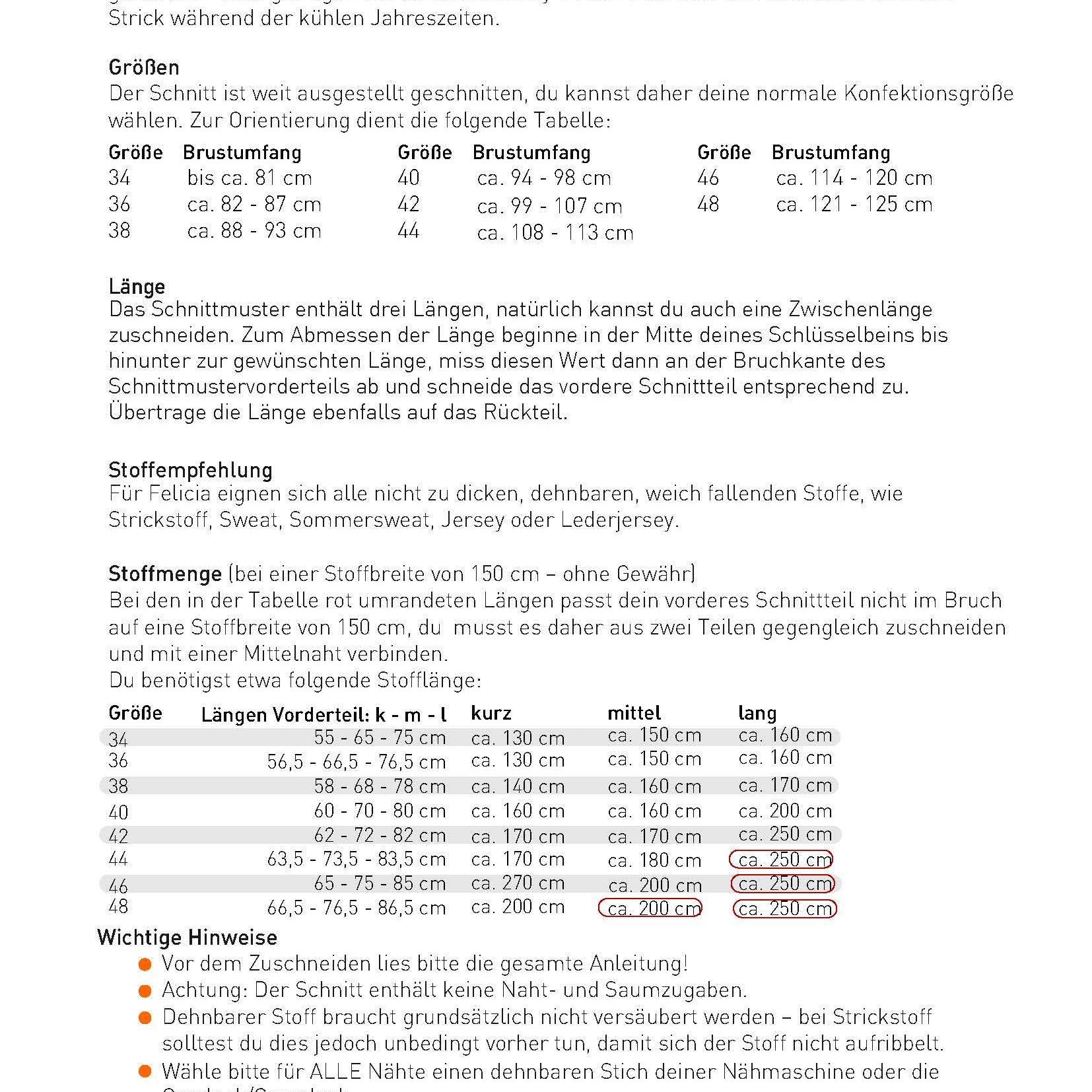 Schnittmuster Raglan Pullover Tunika FELICIA (34-48) : - Sewando