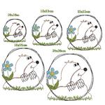 Stickdatei Maulwurf doodle Applikation - Sewando